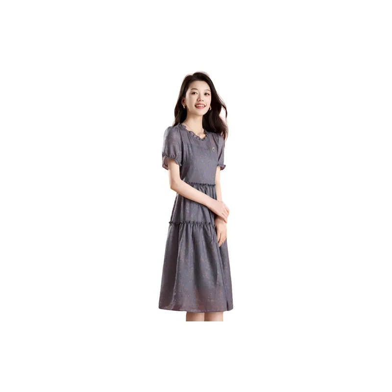 Mylan Short Sleeved Dress Women's Gray-3