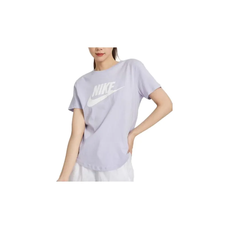 Nike Sportswear Essentials Women'ss Retro Logo Print Crewneck T-Shirt Purple-2