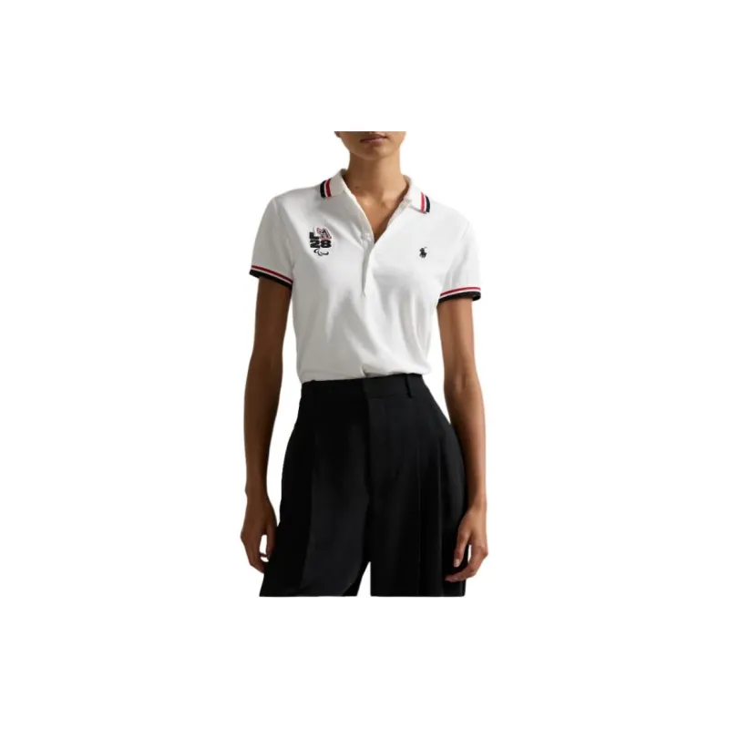 Polo Ralph Lauren LA28 Paralympic Mesh Polo Shirt Women's White-2