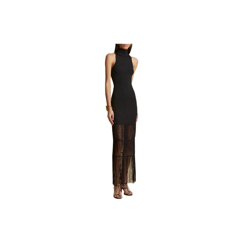 KHAITE The Zara Halterneck Maxi Dress-3