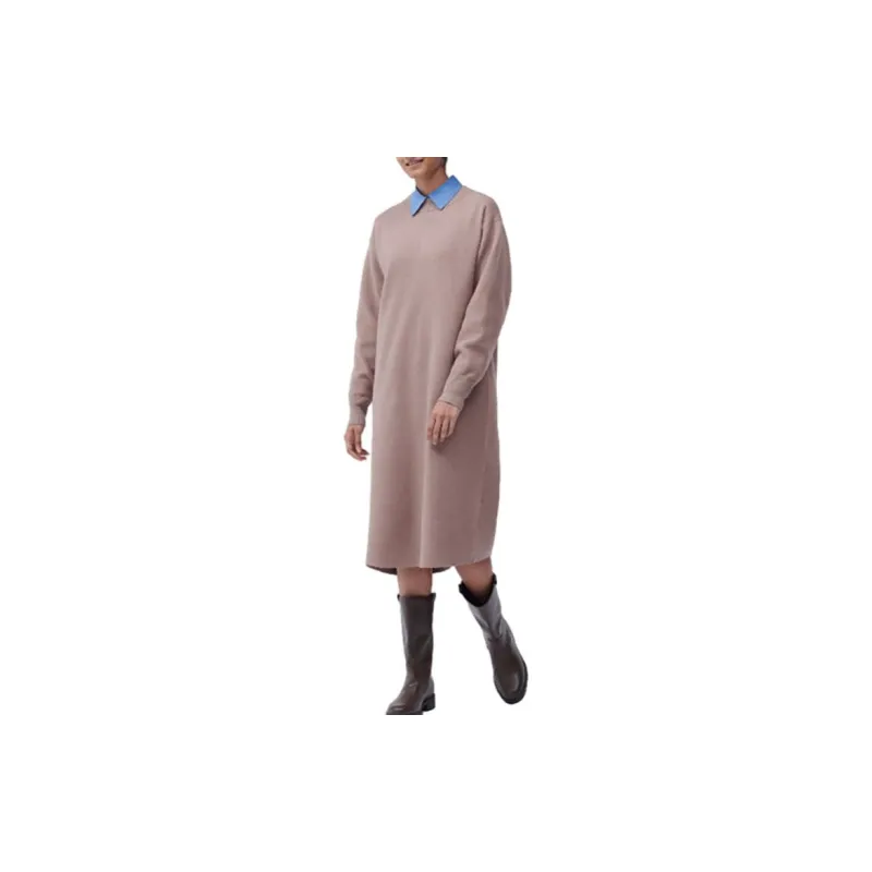 UNIQLO Long Sleeved Dresses Women's Beige-2