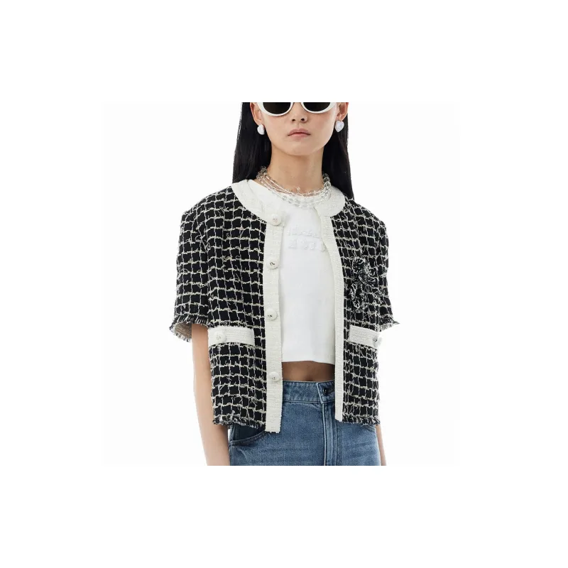D'zzit Cropped Coats Women's Black-2