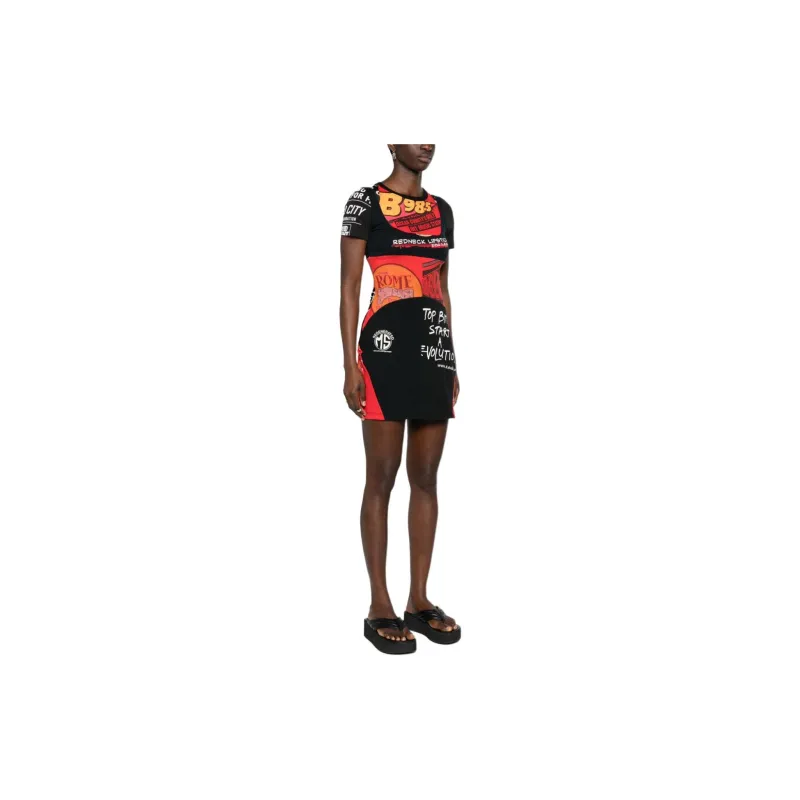Marine Serre SS24 Short Sleeved Dress Women's Red-1