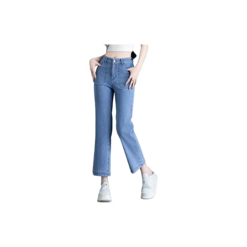 You Cow Me Pants Jeans Women's Light Blue