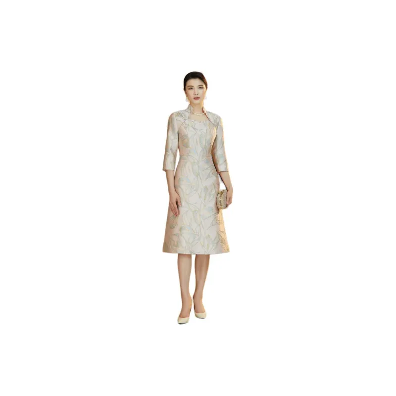BBLLUUEE Long Sleeved Dress Women's Light Cherry Blossom Pink-2