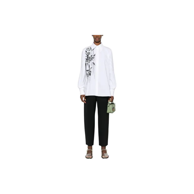 MARNI Logo Embroidered Straight Leg Trousers-1