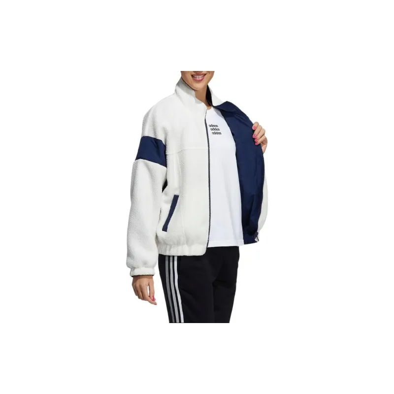Adidas Neo Velvet Jackets Women's Pink White-1