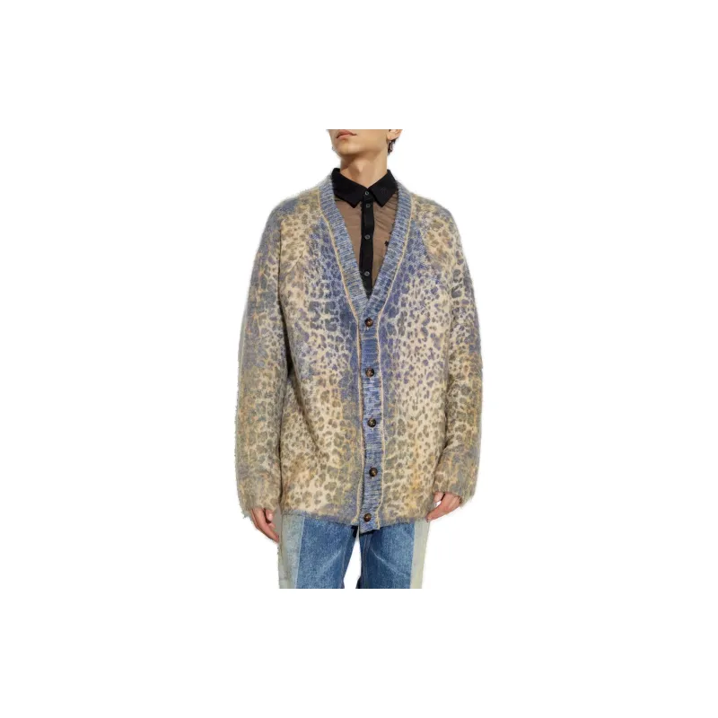DIESEL Leopard Printed Knitted Cardigan-1