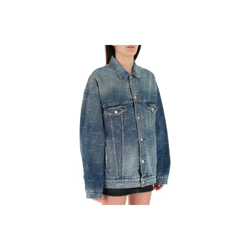 Balenciaga Large Fit Denim Jacket 'Authentic Dark Blue'-3
