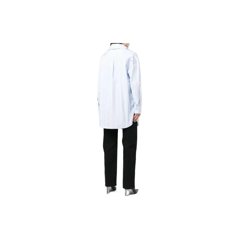 Alexander Wang Crystal embellished Striped Cotton Shirt-3
