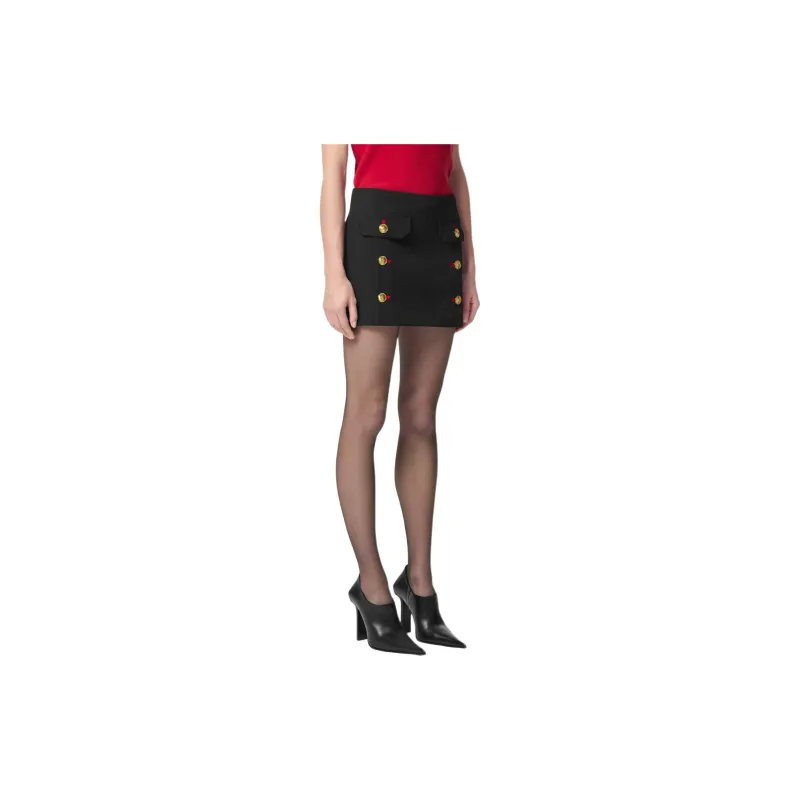 VERSACE Medusa Head Button Mid Rise Mini Skirt-3