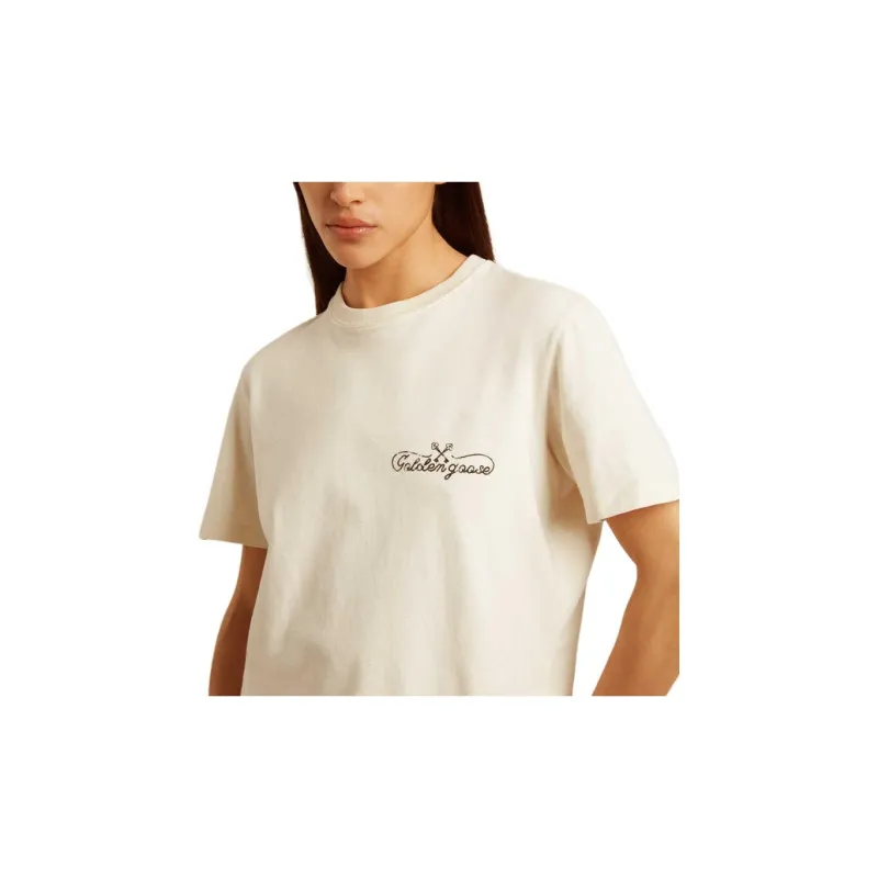 Golden Goose Logo Printed Crewneck T Shirt-5