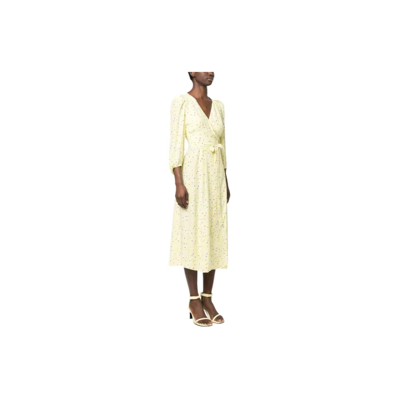 PAROSH Long-Sleeved Dresses Women's Light Yellow-2