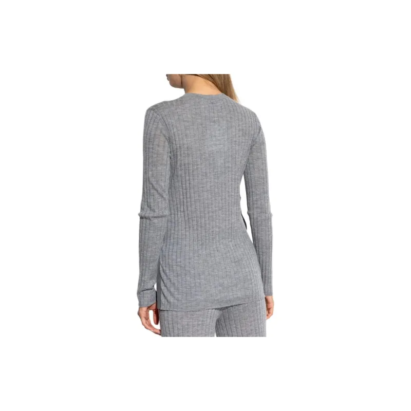 Lisa Yang Ribbed Knit Button Detail Sweater-2