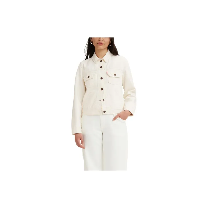 Levis Cropped Coats Women's White-2