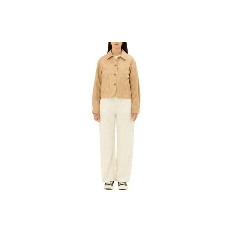 Lee Leather Jacket Women's Beige-2