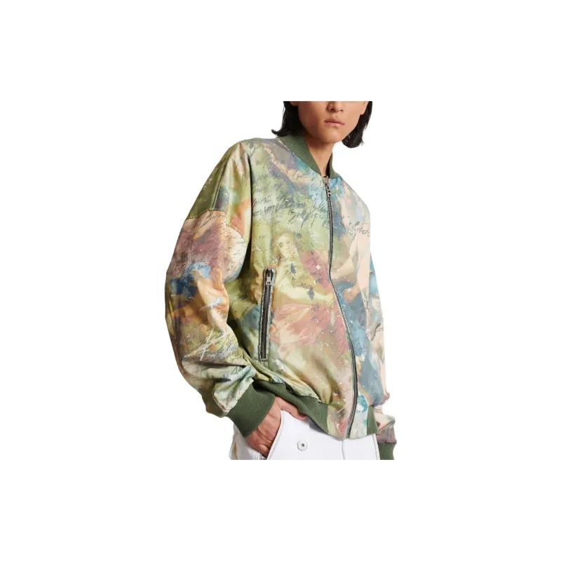 BALMAIN Painting Printed Reversible Zipped Bomber Jacket-5