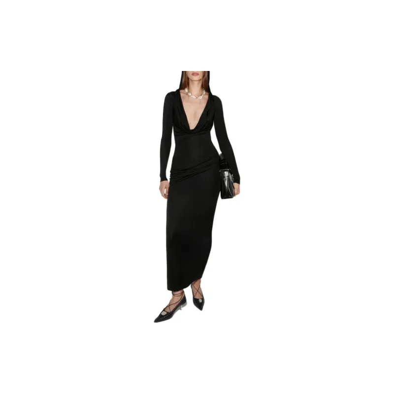 Misbhv FW24 Long Sleeved Dress Women's Black-2