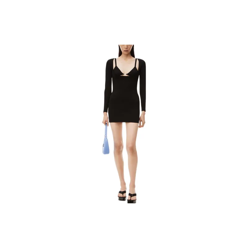 Alexander Wang Logo Detailed Long Sleeved Dress-3