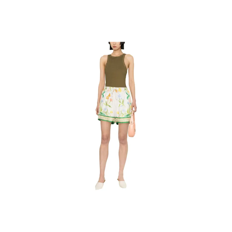 CASABLANCA Silk Drawstring Shorts 'Multicolor'-1