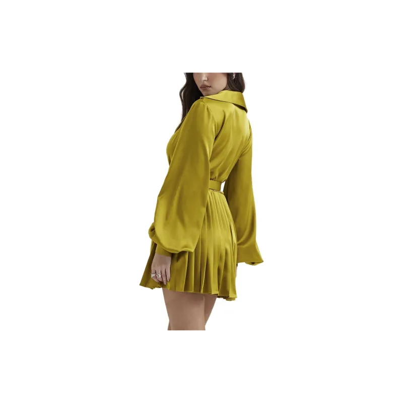 HOUSE OF CB ALLEGRA Long-Sleeved Dresses Women's CHARTREUSE/Green Yellow-2