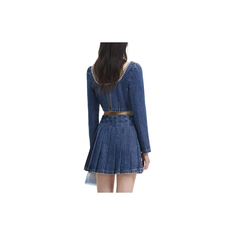 Self portrait Shirt Women's Denim Blue-2