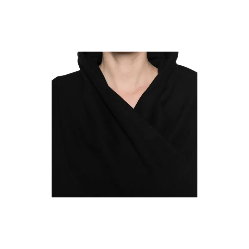 SAINT LAURENT V Neck Drop Shoulder Hoodie-4