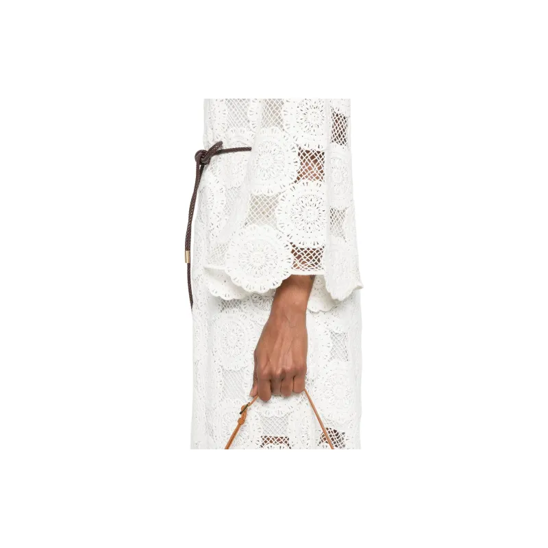 Zimmermann Belted Crochet Midi Dress-4