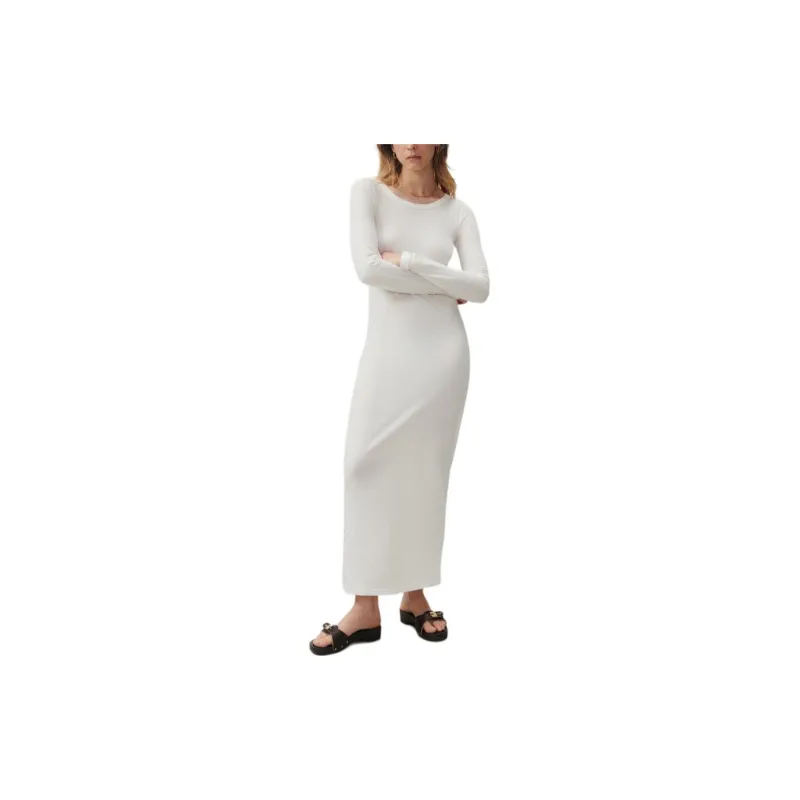 AMERICAN VINTAGE A.M FW24 ROBE FEMME GAMIPY Long-Sleeved Dresses Women's White-1