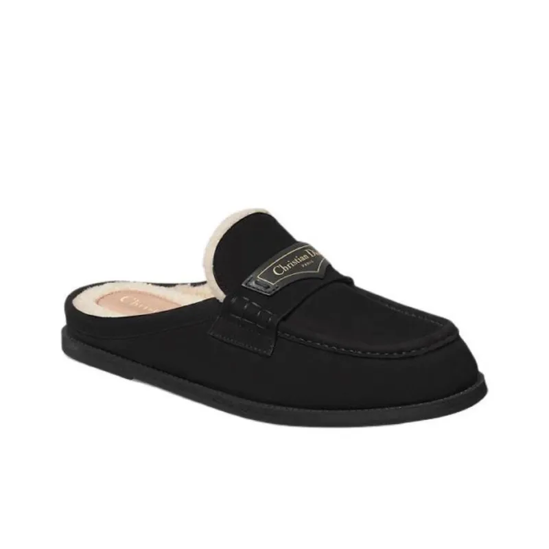 DIOR Boy Wrap toe Slippers Women's Black-2