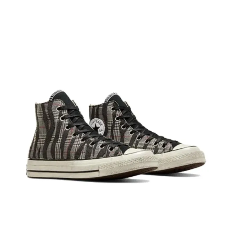 ZEBRA X Houndstooth x Converse Chuck 70 Anti-Slip Wear-Resistant High-Top Canvas Shoes Unisex Black-2