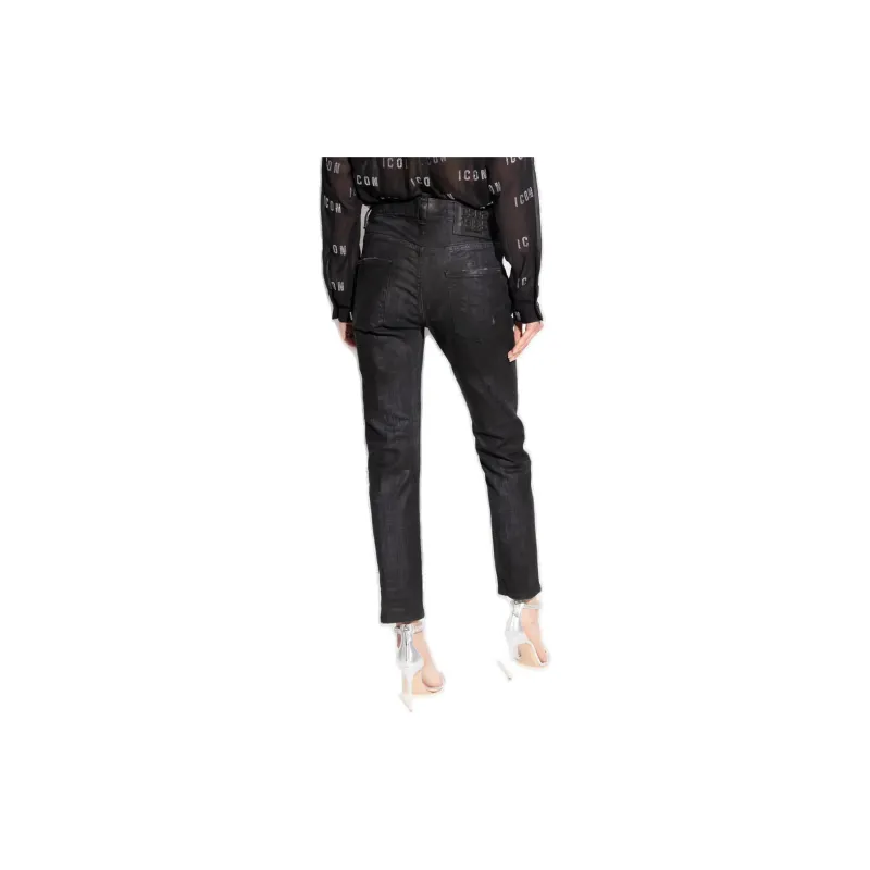 DSQUARED 2 High Waist Skinny Cut Embellished Jeans-2