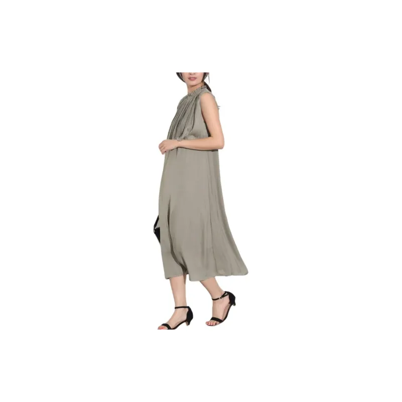 Beams Sleeveless Dress Women's Gray Green-4