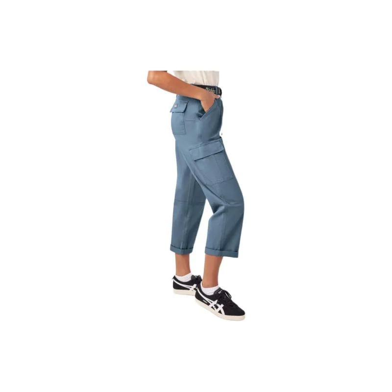 Dickies Relaxed Fit Cropped Cargo Pants Cargo Pants Women's Blue-3