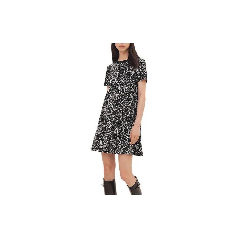 HERMES Short Sleeved Dress Women's Black-2