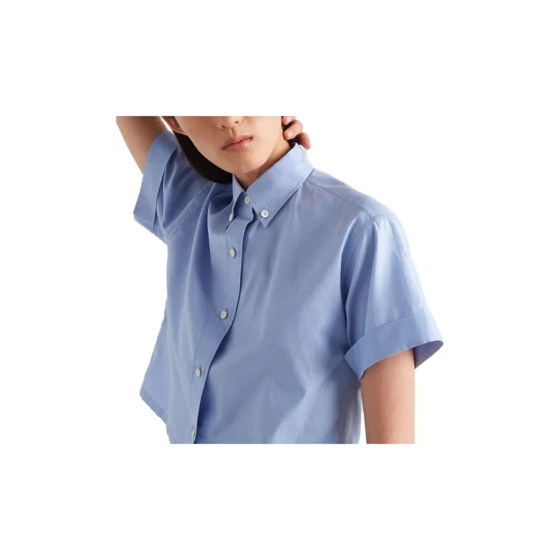 PRADA Logo embroidered Oxford Shirt-1