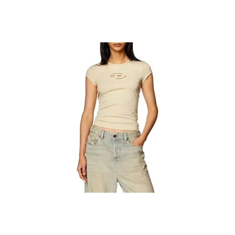 DIESEL Regular T Shirt Women's Beige Yellow-2