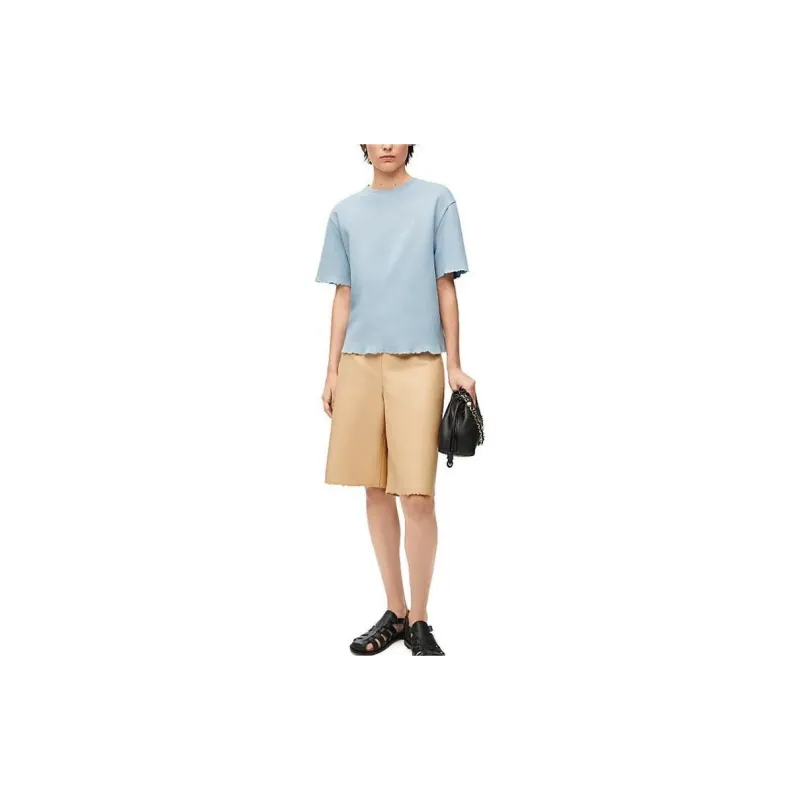LOEWE SS24 Drop Shoulder Sleeve T Shirt Women's Light Blue-3