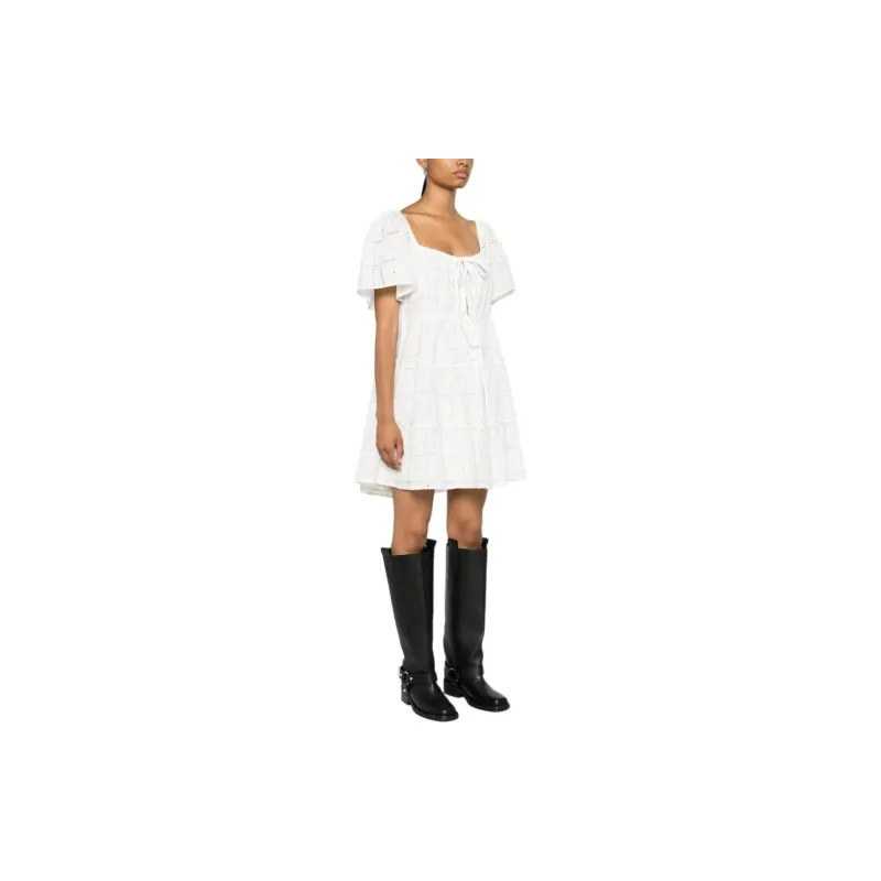 GANNI Broderie Anglaise Layer Dress-3