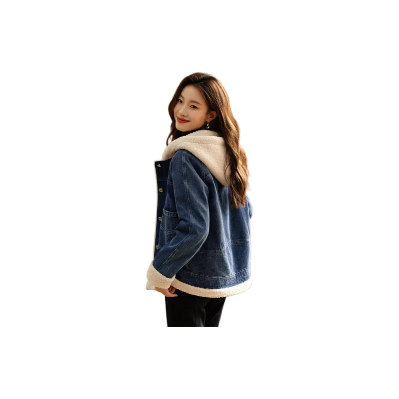 Mo Han Yi Mei Denim Jacket Women's Blue-1