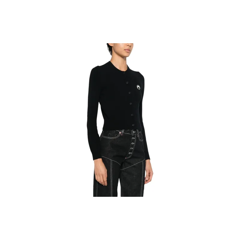 Marine Serre Core Button Up Knitted Cardigan-3