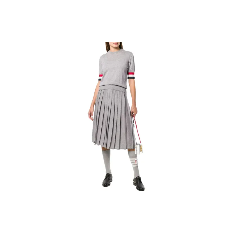 THOM BROWNE Rwb Stripe Crew neck Merino Top-1