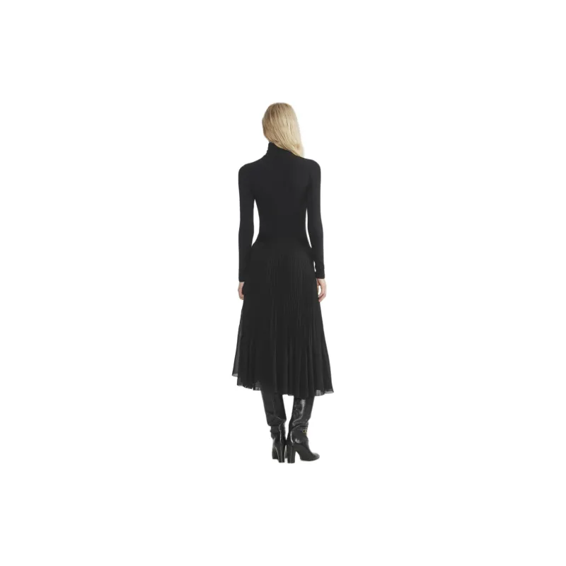 ARITZIA Wilfred New Twirl Pleated Skirt Casual Long Skirts Women's BLACK/Black-3