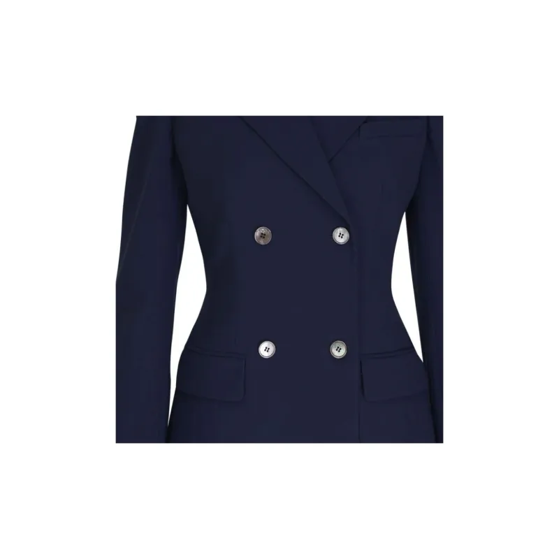 MICHAEL KORS Georgina Wool Serge Double Breasted Blazer-2