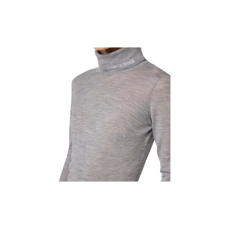 Elisabetta Franchi Turtleneck Logo Jacquard Top-4