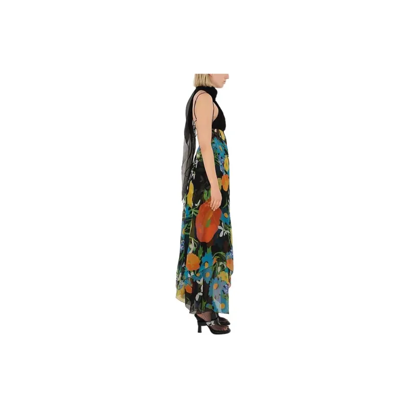 Burberry FW24 Sleeveless Dress Women's Yellow Jade Color-4