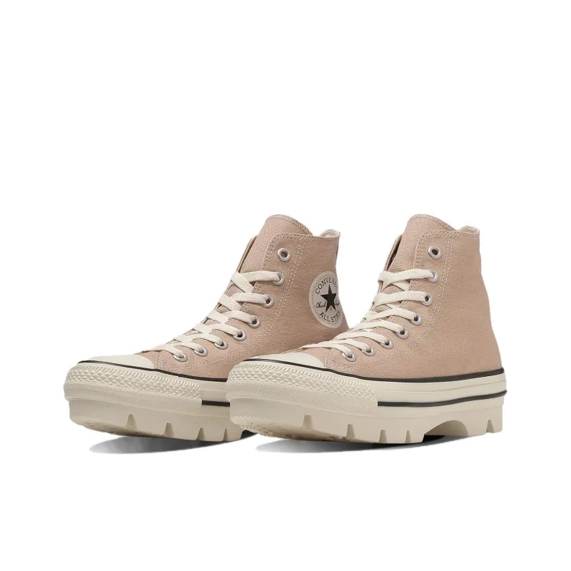 Converse ALL STAR CHUCK Durable Breathable High Top Canvas Shoes Unisex Beige-1