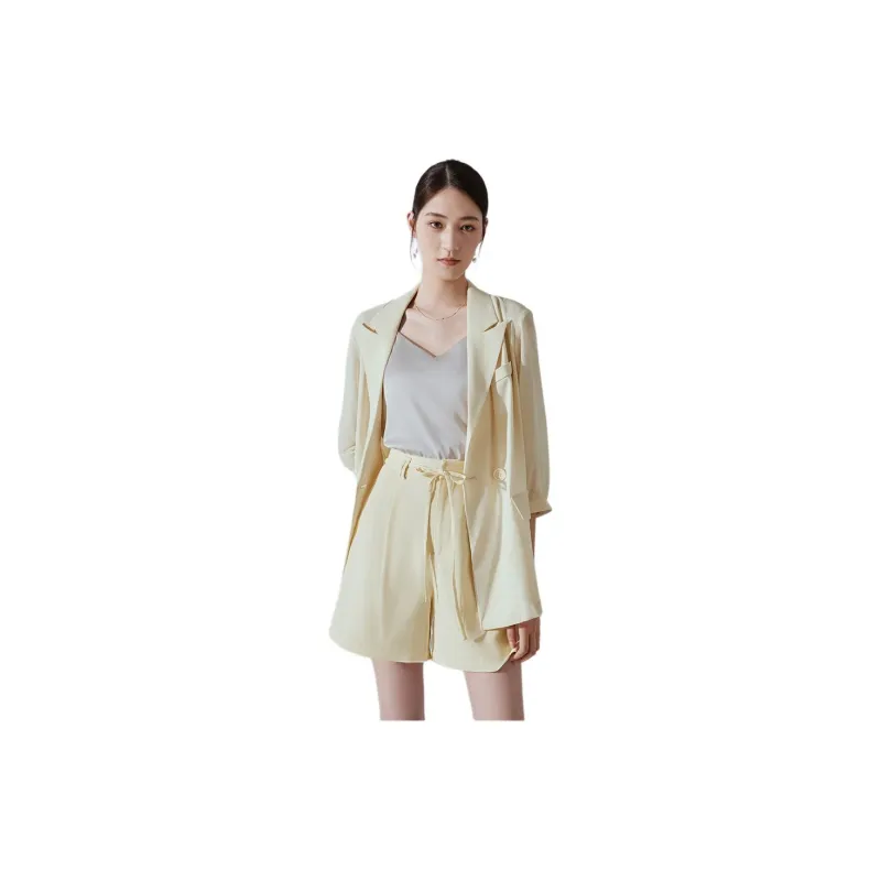 TKY SHOP Casual Suit Women's Light Yellow-2