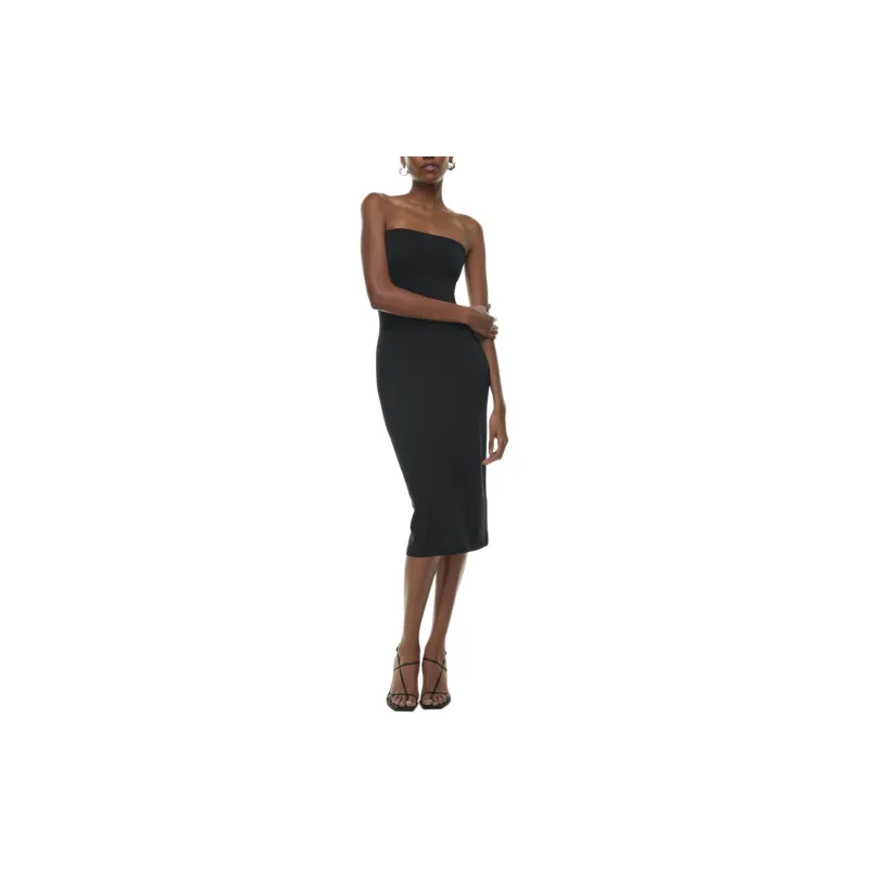 ARITZIA Contour Contour Midi Tube Dress Sleeveless Dress Women's BLACK/Black-3