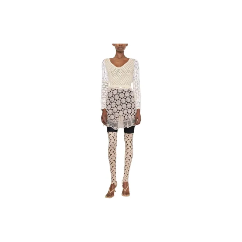 Marine Serre Knitted Lace Panelled Mini Dress-2